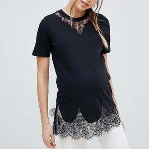 Asos Maternity Black Lace Top